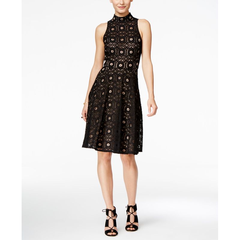 Inc International Concepts Petite Lace Fit & Flare Dress